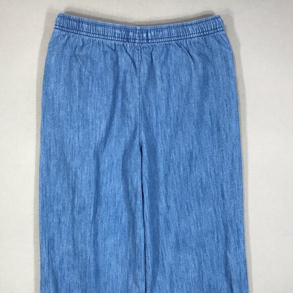 Old Navy Pants Girl's XL 14-16 Blue Chambray Pull On Loose Drawstring Wide Leg - Picture 4 of 14
